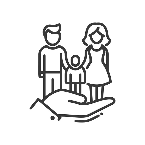 Hier ist eine Familie - Vektor moderne Linie Design-Symbol — Stockvektor