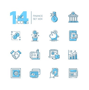 İş danışmanı - renkli modern tek satır Icons set