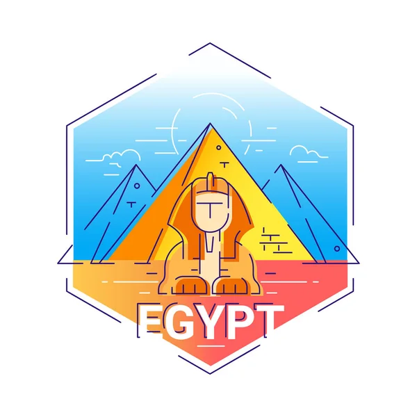 Egypt - moderní vektorové linky cestování ilustrace — Stockový vektor