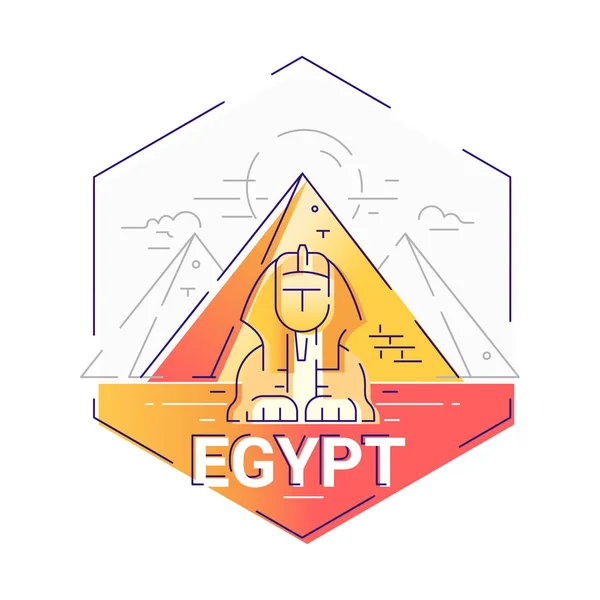 Egypt - moderní vektorové linky cestování ilustrace — Stockový vektor