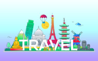 Travel - vector line travel illustration clipart