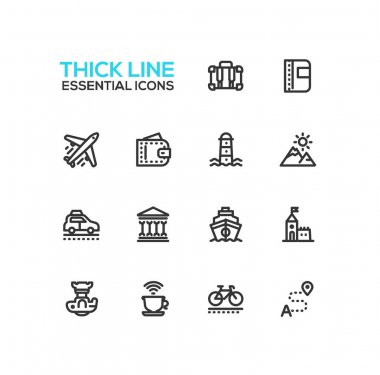 Seyahat - line Icons set