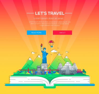 Sağlar seyahat - line seyahat illüstrasyon vektör