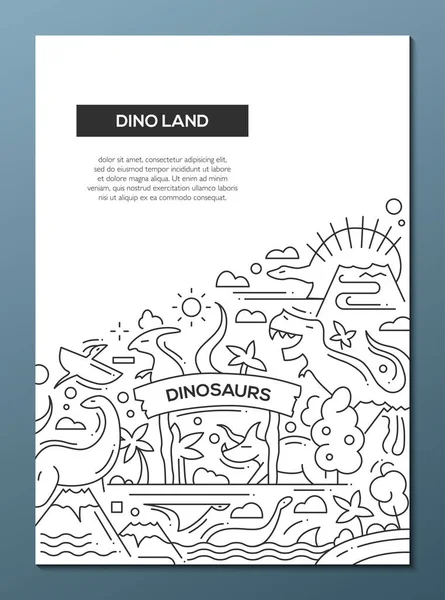 DinoLand - szablon wiersza projektu Broszura plakat A4 — Wektor stockowy