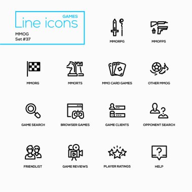 MMOG - modern vektör tek satır Icons set