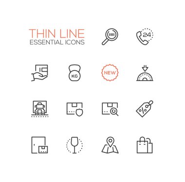 Teslimat Servisi - modern vektör tek ince çizgi Icons set