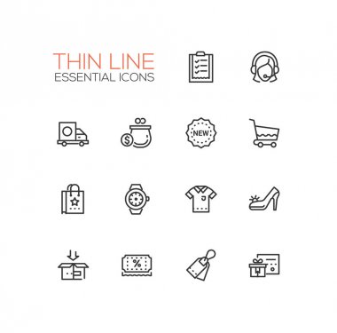 Alışveriş - line Icons set