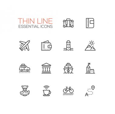Seyahat - line Icons set