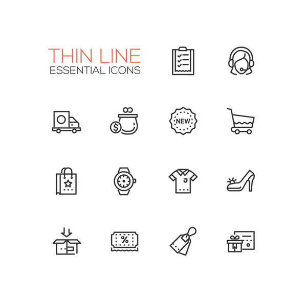 Shopping - line icons set