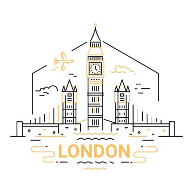 Londra - modern vektör hat seyahat çizim