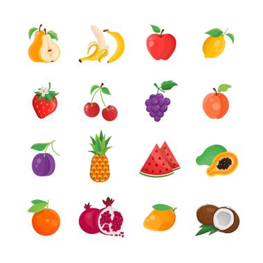 Doğal gıda - modern vektör hat Icons set