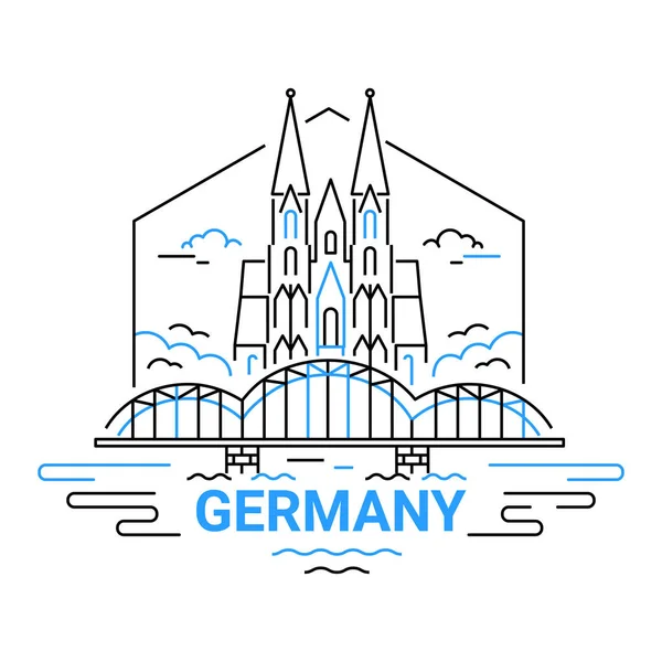 Alemania - ilustración de viaje de línea vectorial moderna — Vector de stock