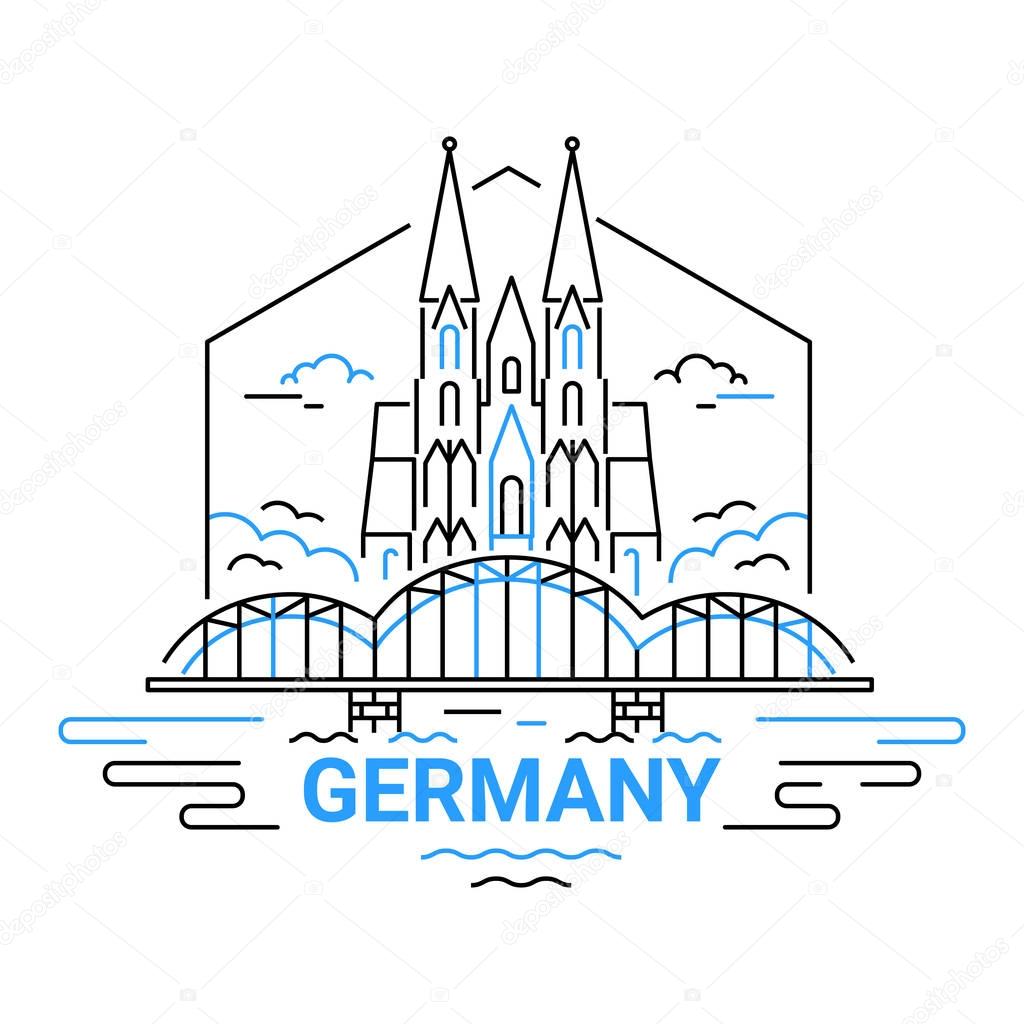 Germany - modern vector line travel illustration