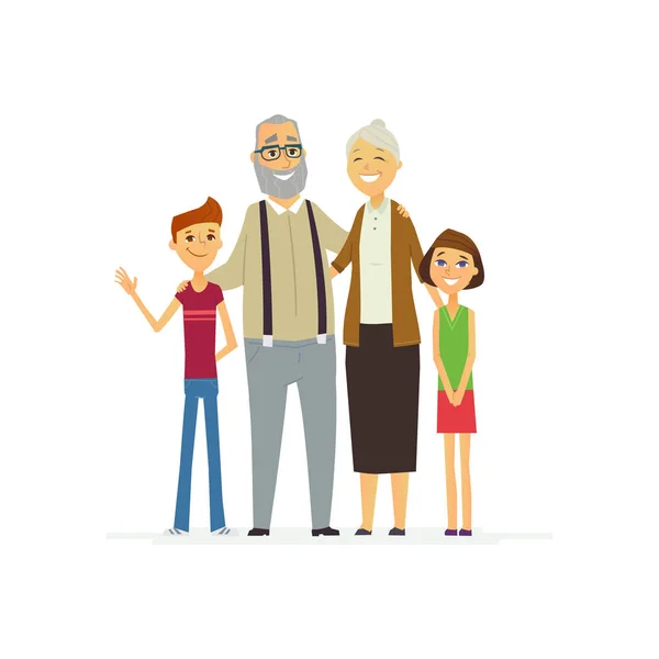 Familia - color moderno plano composición de la ilustración . — Vector de stock