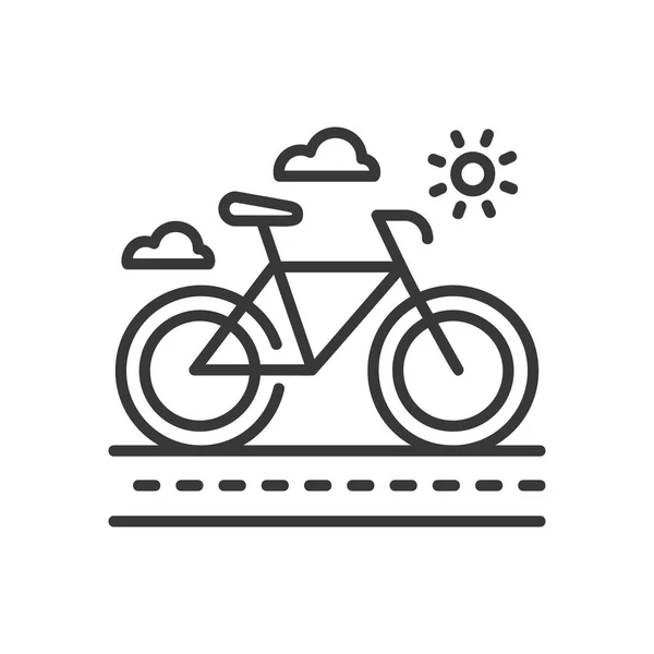 Bicycle - modern vector single line icon — Stock Vector