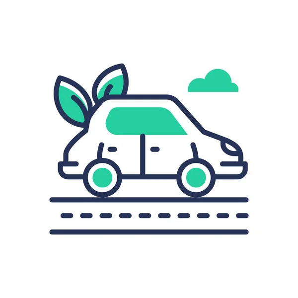 Eco Car - vector moderno icono de una sola línea — Vector de stock