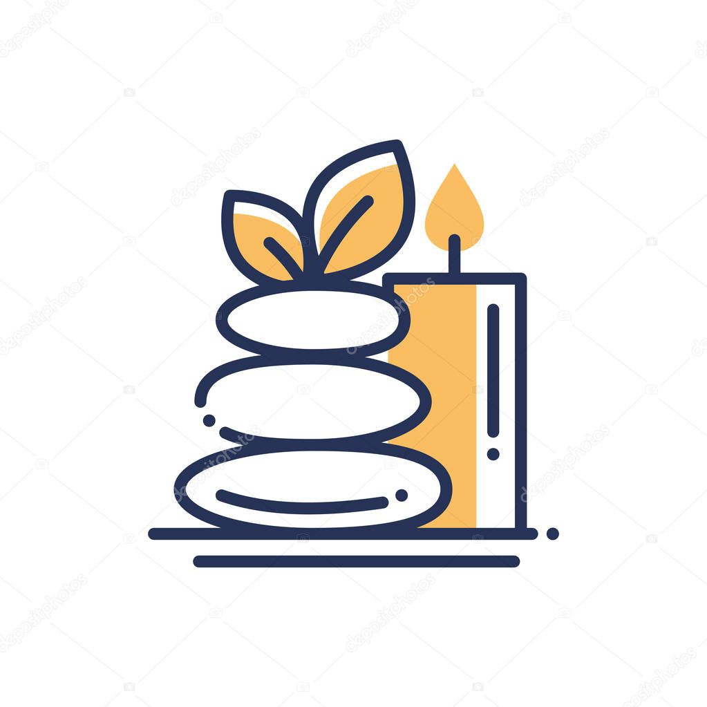 Spa Relaxation - modern vector single line icon