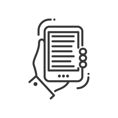 Hareket eden aygıt - modern vektör tek satırı simgesi