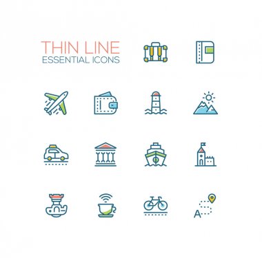 Seyahat - line Icons set