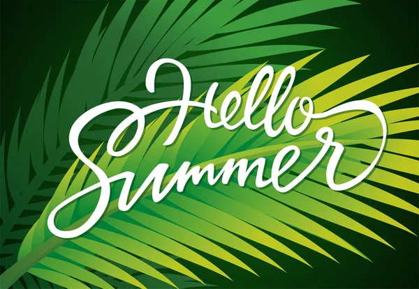 Hello Summer - шаблон векторной листовки с буквами кисти — стоковый вектор