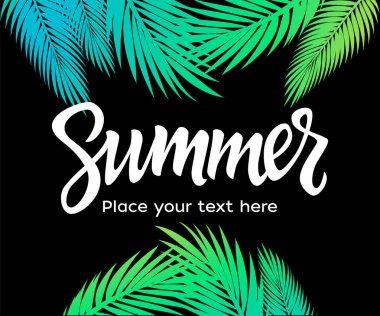 Yaz - vektör broşür şablonu fırça yazı ile