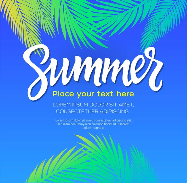Sommar - vektor broschyr mall med borste bokstäver — Stock vektor