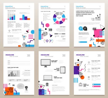Presentation booklets - vector template a4 pages set clipart