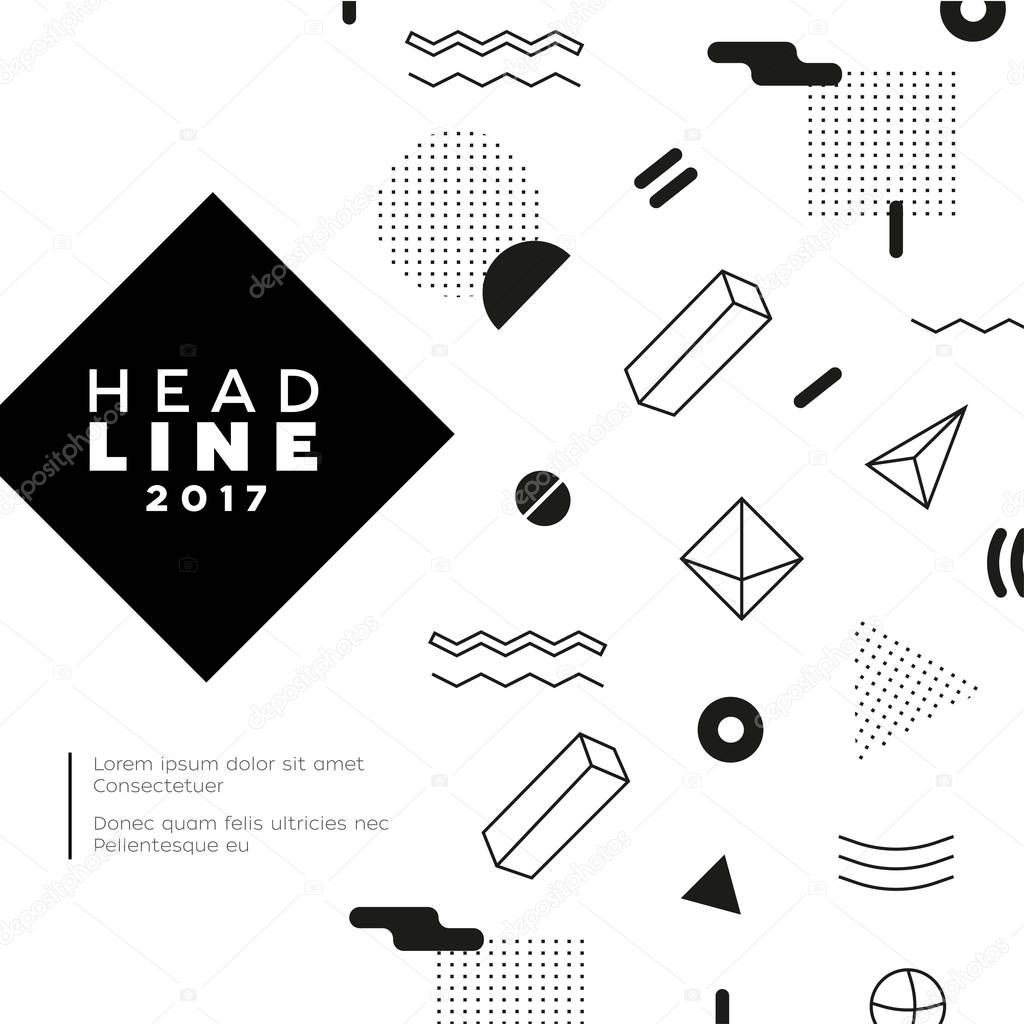 Abstract Background - vector template bw illustration
