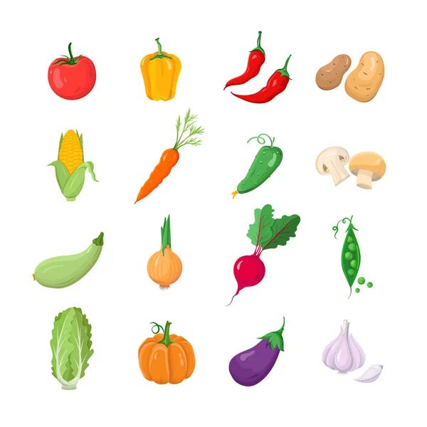 Vegetales - conjunto de iconos vectoriales modernos — Vector de stock