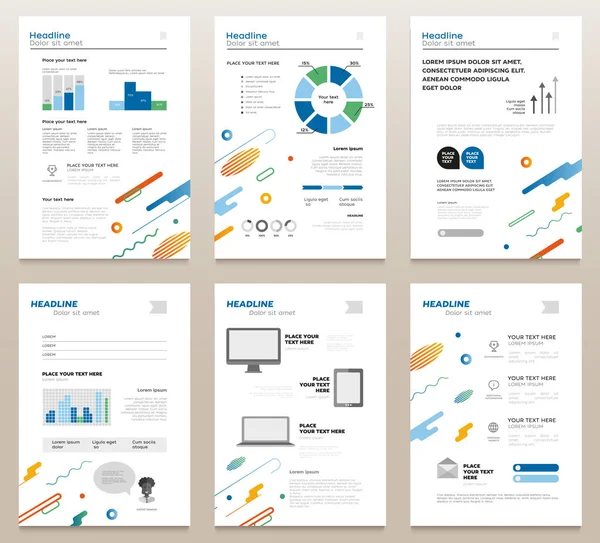 Presentatie brochures - vector sjabloon a4 pagina's set — Stockvector