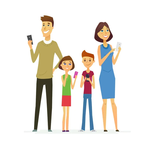 Familie - gekleurde moderne platte illustratieve samenstelling. — Stockvector