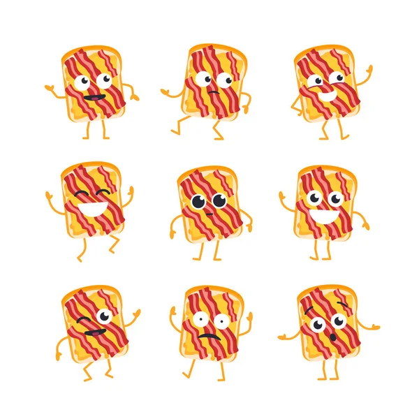 Sandwich - ensemble vectoriel d'illustrations de mascotte . — Image vectorielle