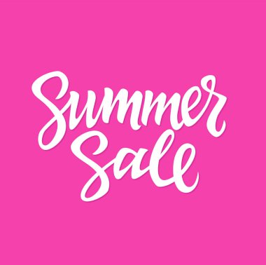 Yaz Satılık - vektör elle çizilmiş fırça yazı