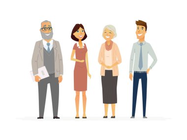 İş adamları - modern vektör kompozisyon düz.