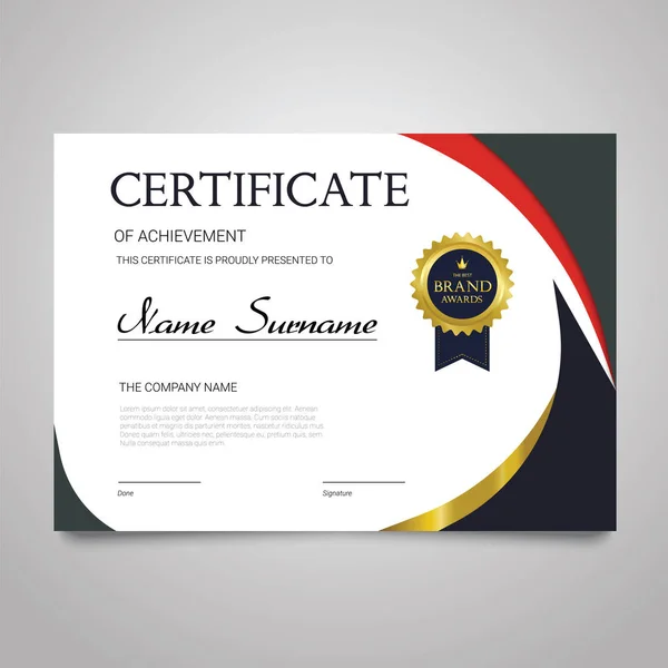 Zertifikatsvorlage - horizontal elegantes Vektordokument — Stockvektor