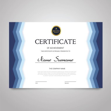 Sertifika - yatay zarif vektör belge