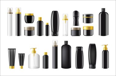 Kozmetik paket - gerçekçi vektör nesneleri kümesi