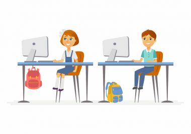 Bilişim - gençler okul çocukları, belgili tanımlık Pcs