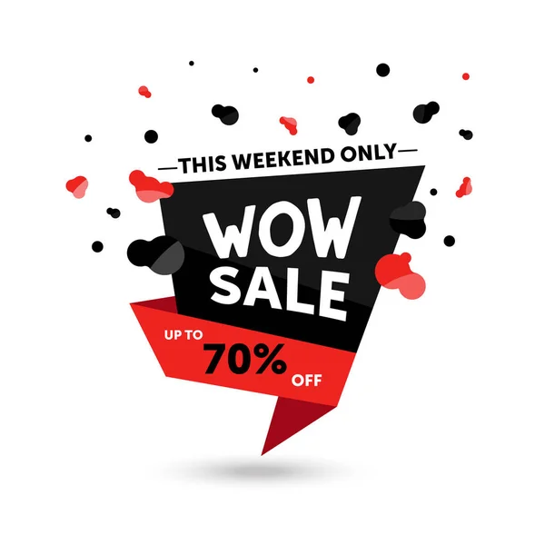 Wow Sale - ilustração vetorial moderno de desconto promo — Vetor de Stock