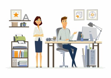 Hataları - modern vektör çizgi film iş karakter çizimi düzeltmek