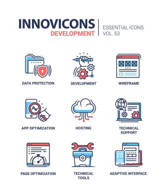 Web sayfası geliştirme - modern vektör hat Icons set.