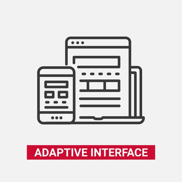 Interface adaptativa - ícone de design de linha vetorial moderno . —  Vetores de Stock