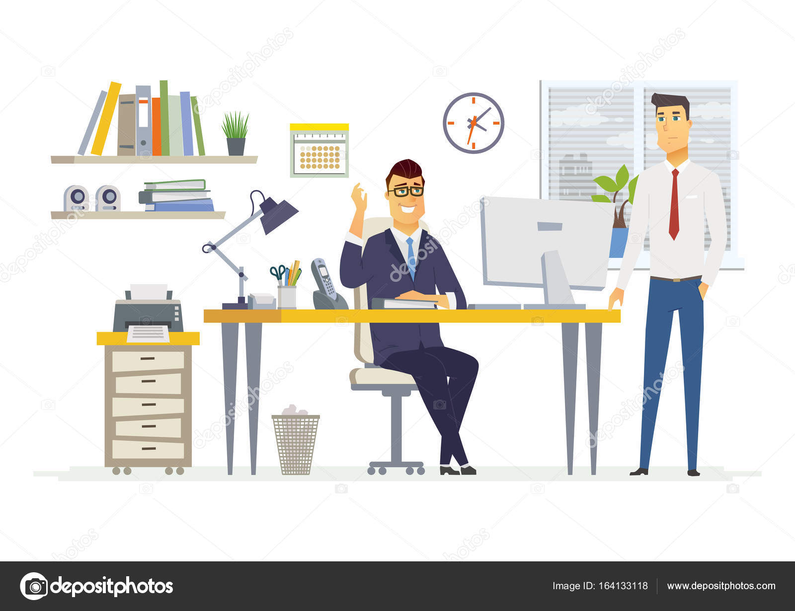 Office Scene - modern vector cartoon business characters illustration Stock Vector Image by © #164133118 Office Scene - modern vector cartoon business characters illustration Stock Vector Image by © #164133118