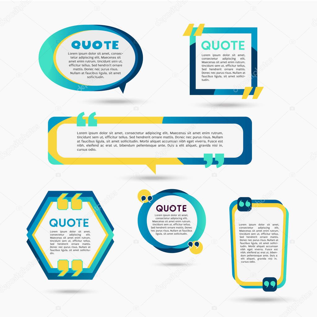 Quote Bubbles - modern vector color set of shapes with text