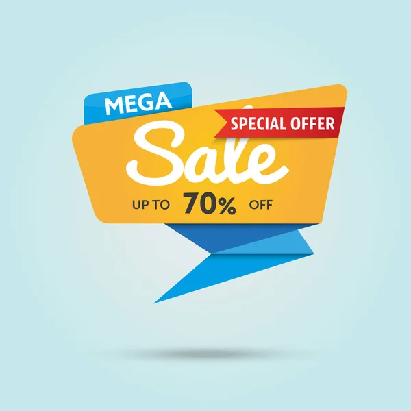 Mega Sale - сучасна векторна ілюстрація акції зі знижкою — стоковий вектор