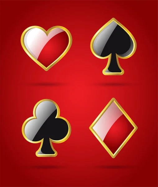 Poker Card Suits - moderne vektorisolierte Clip Art — Stockvektor