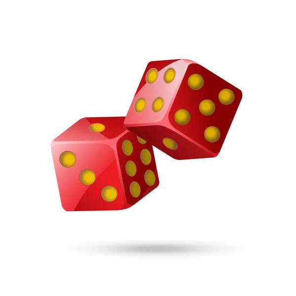 Piros poker dice - modern vektor elkülönített objektum — Stock Vector