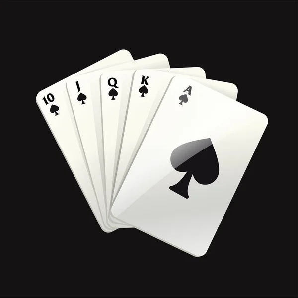 Παιχνίδι μαύρο κάρτες - σύγχρονο ρεαλιστικό διάνυσμα απομονωμένη εικόνες clip art — Διανυσματικό Αρχείο