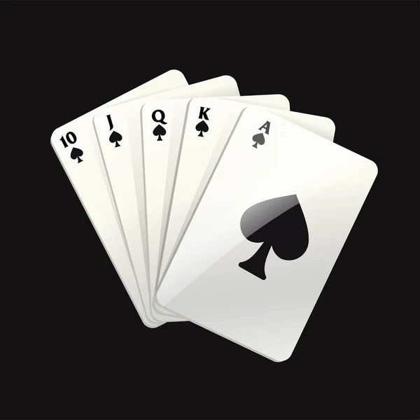 Jeu de cartes noires - vecteur moderne réaliste clip art isolé — Image vectorielle