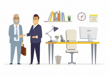 El - modern çizgi film insanların karakterleri illüstrasyon iş ortakları sallamak